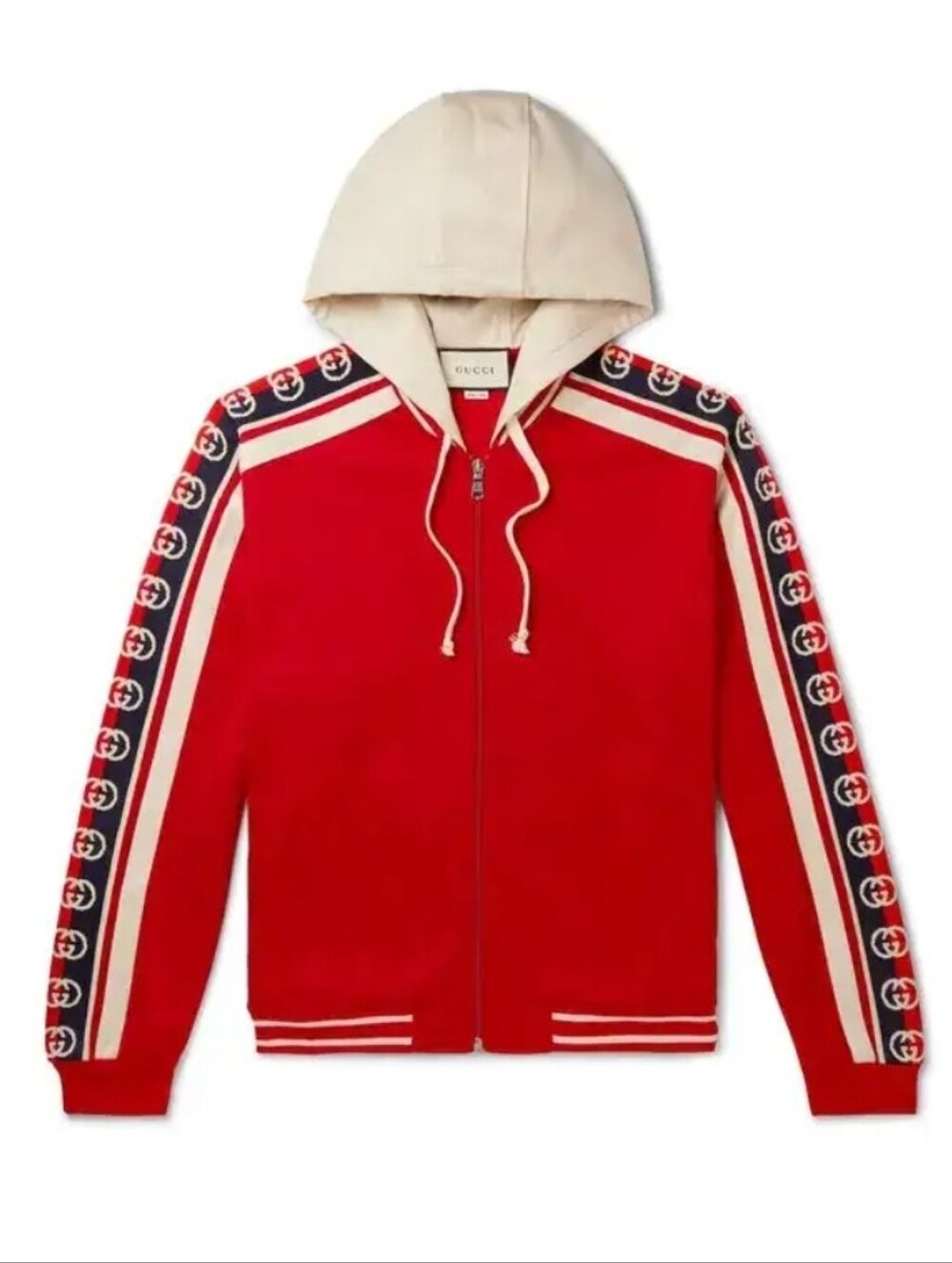 Gucci GG logo trim hoodie, M